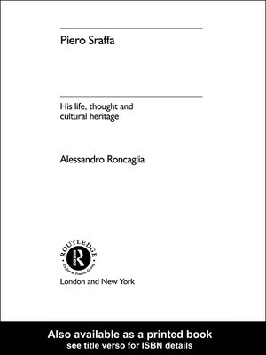 cover image of Piero Sraffa